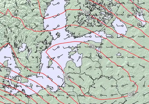 Estonia forecast chart for Sunday, March 22nd, 2026 at 12:00 AM