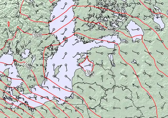 Estonia forecast chart for Sunday, March 22nd, 2026 at 12:00 PM