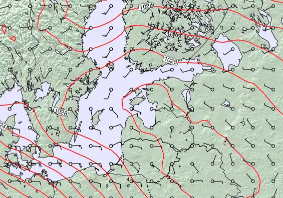 Estonia forecast chart for Sunday, March 22nd, 2026 at 6:00 PM