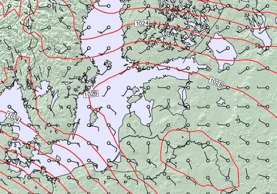 Estonia forecast chart for Monday, March 23rd, 2026 at 12:00 AM