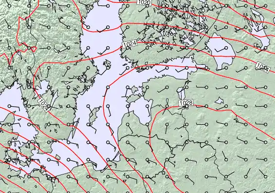 Estonia forecast chart for Monday, March 23rd, 2026 at 6:00 AM
