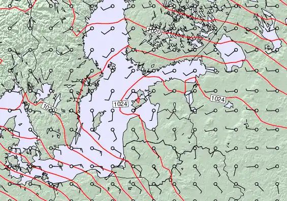 Estonia forecast chart for Monday, March 23rd, 2026 at 12:00 PM