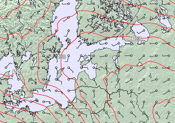 Estonia forecast chart for Monday, March 23rd, 2026 at 6:00 PM