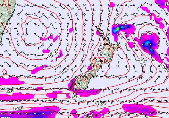 New Zealand forecast chart for Sunday, March 15th, 2026 at 12:00 AM