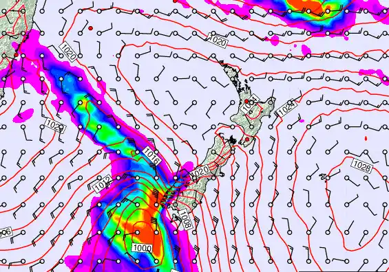 New Zealand forecast chart for Tuesday, March 17th, 2026 at 12:00 PM