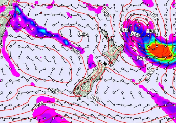 New Zealand forecast chart for Thursday, March 19th, 2026 at 12:00 AM