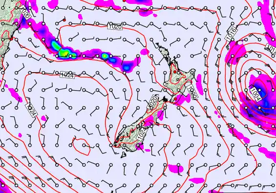 New Zealand forecast chart for Friday, March 20th, 2026 at 12:00 AM