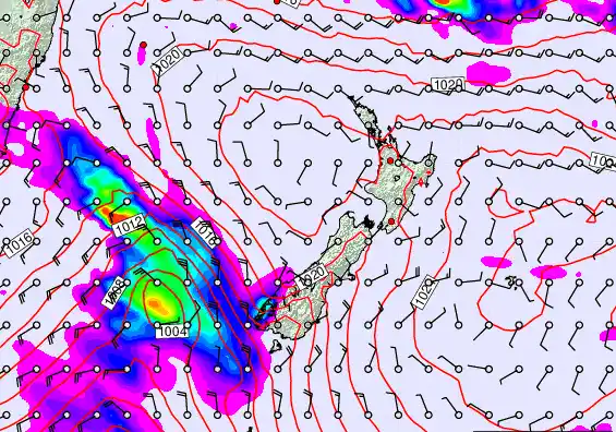 New Zealand forecast chart for Tuesday, March 17th, 2026 at 6:00 AM