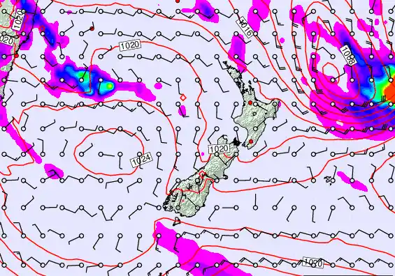 New Zealand forecast chart for Thursday, March 19th, 2026 at 12:00 PM