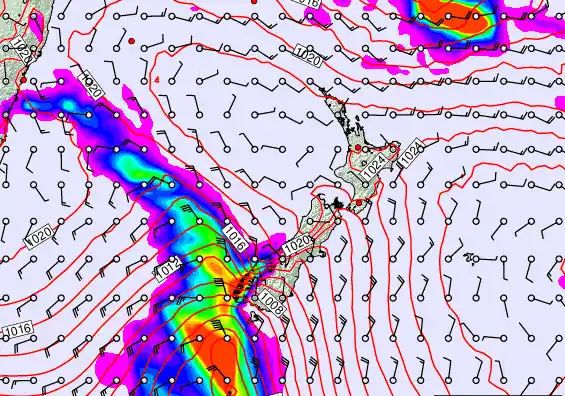 New Zealand forecast chart for Tuesday, March 17th, 2026 at 12:00 PM