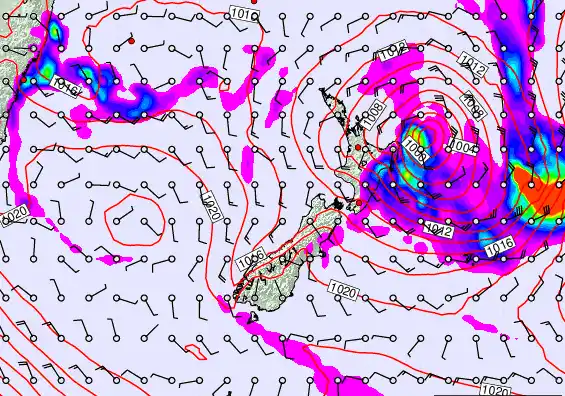 New Zealand forecast chart for Thursday, March 19th, 2026 at 6:00 PM