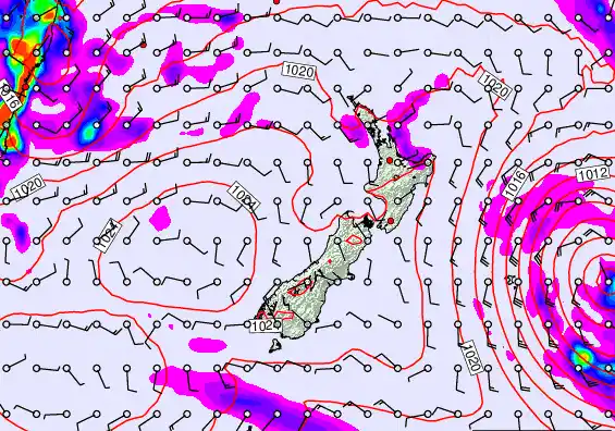 New Zealand forecast chart for Saturday, March 21st, 2026 at 12:00 PM