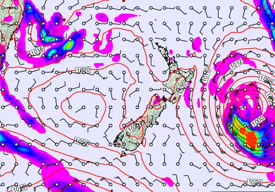 New Zealand forecast chart for Friday, March 20th, 2026 at 6:00 PM