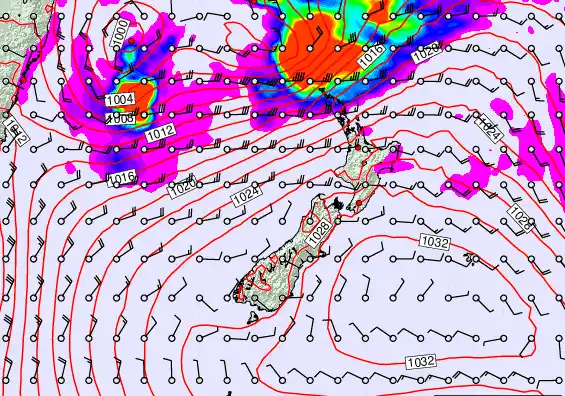 New Zealand forecast chart for Thursday, March 26th, 2026 at 12:00 AM