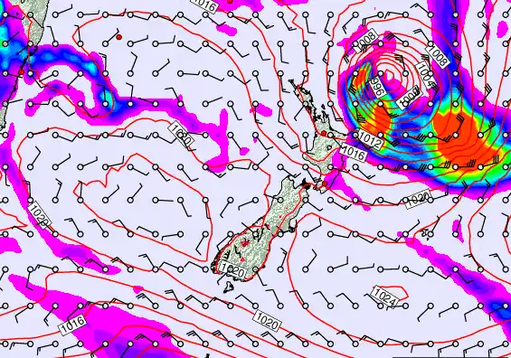 New Zealand forecast chart for Thursday, March 19th, 2026 at 12:00 AM