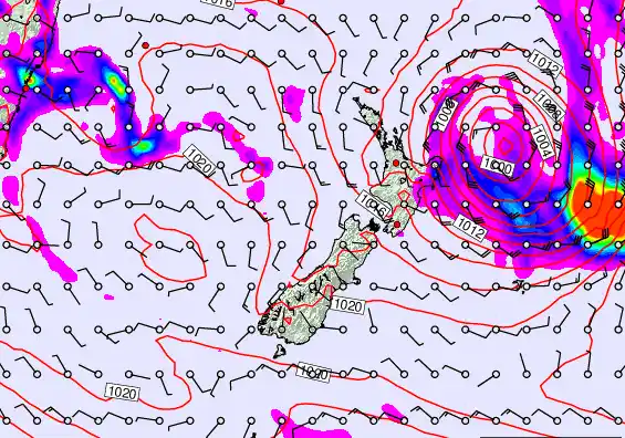 New Zealand forecast chart for Thursday, March 19th, 2026 at 12:00 PM