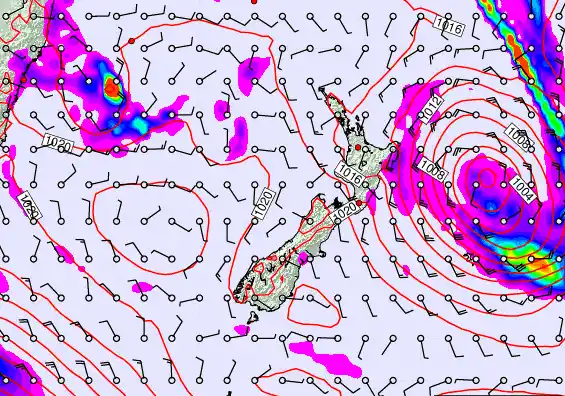 New Zealand forecast chart for Friday, March 20th, 2026 at 12:00 AM
