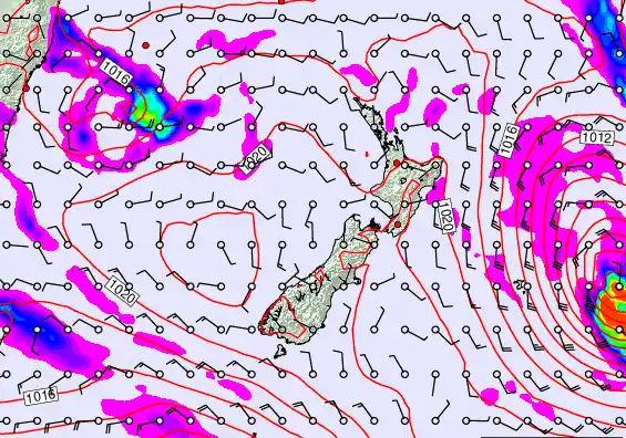 New Zealand forecast chart for Friday, March 20th, 2026 at 6:00 PM
