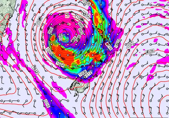 New Zealand forecast chart for Thursday, March 26th, 2026 at 12:00 AM