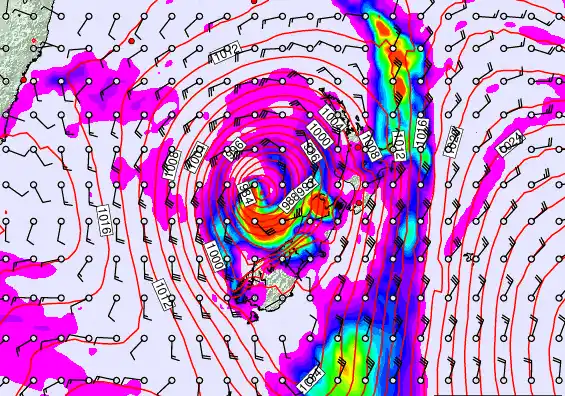 New Zealand forecast chart for Friday, March 27th, 2026 at 12:00 AM