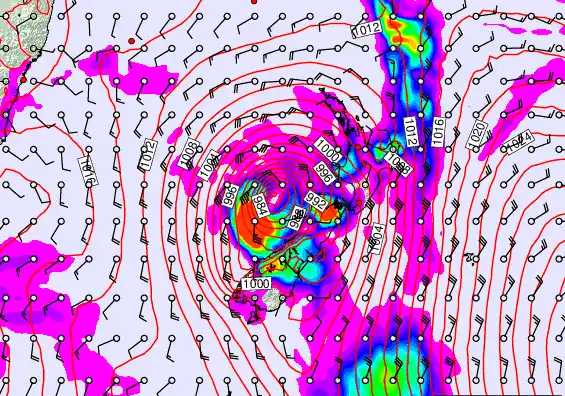 New Zealand forecast chart for Friday, March 27th, 2026 at 6:00 AM