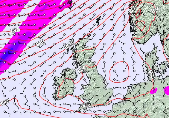 United Kingdom forecast chart for Friday, March 20th, 2026 at 6:00 AM