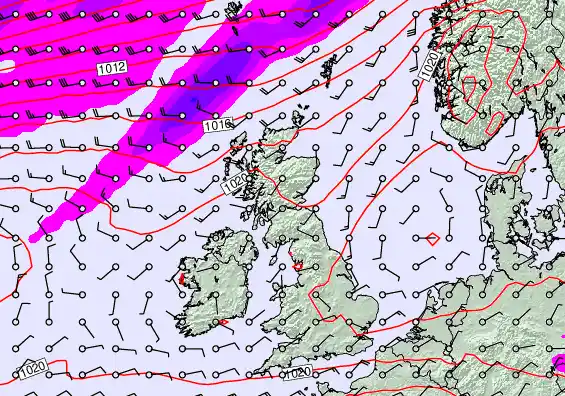 United Kingdom forecast chart for Friday, March 20th, 2026 at 6:00 PM