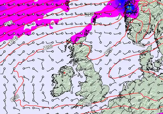 United Kingdom forecast chart for Saturday, March 21st, 2026 at 6:00 AM