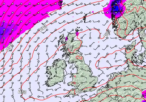 United Kingdom forecast chart for Saturday, March 21st, 2026 at 12:00 PM