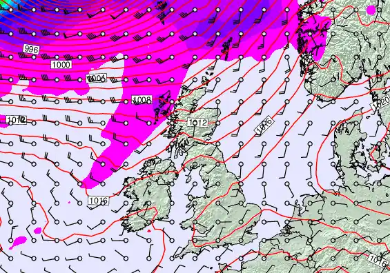 United Kingdom forecast chart for Sunday, March 22nd, 2026 at 6:00 AM