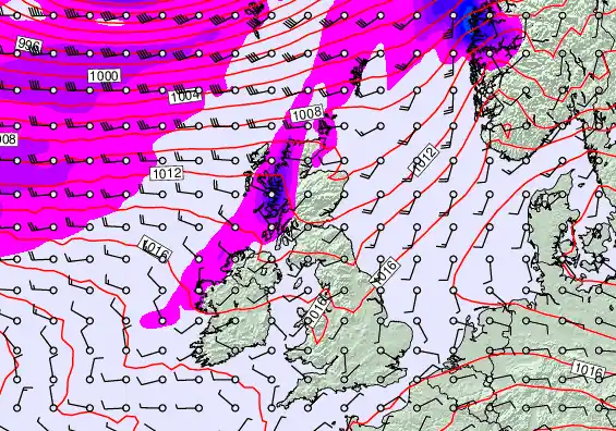 United Kingdom forecast chart for Sunday, March 22nd, 2026 at 12:00 PM
