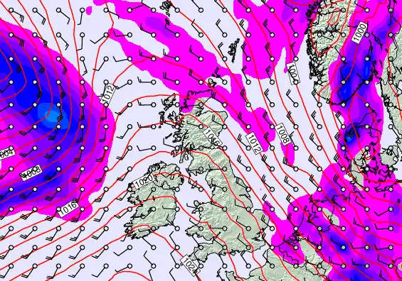 United Kingdom forecast chart for Tuesday, March 24th, 2026 at 12:00 AM