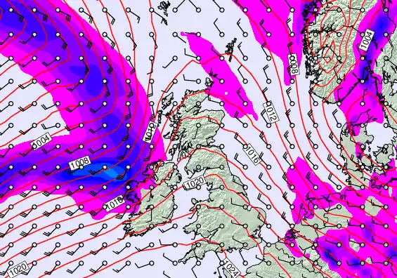 United Kingdom forecast chart for Tuesday, March 24th, 2026 at 6:00 AM