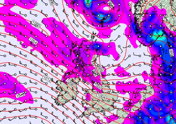 United Kingdom forecast chart for Thursday, March 26th, 2026 at 6:00 AM