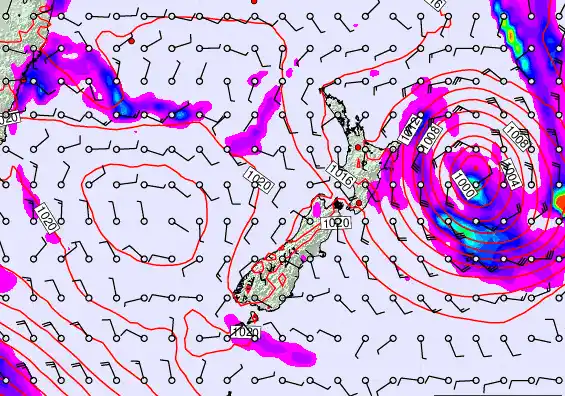 New Zealand forecast chart for Friday, March 20th, 2026 at 12:00 AM