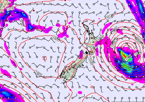 New Zealand forecast chart for Friday, March 20th, 2026 at 6:00 AM