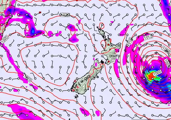 New Zealand forecast chart for Friday, March 20th, 2026 at 12:00 PM
