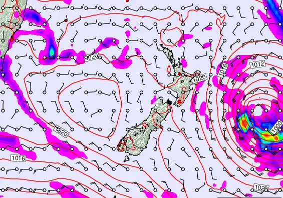 New Zealand forecast chart for Friday, March 20th, 2026 at 6:00 PM