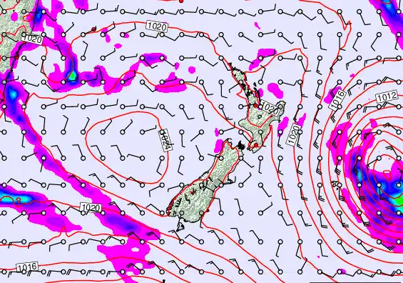New Zealand forecast chart for Saturday, March 21st, 2026 at 12:00 AM