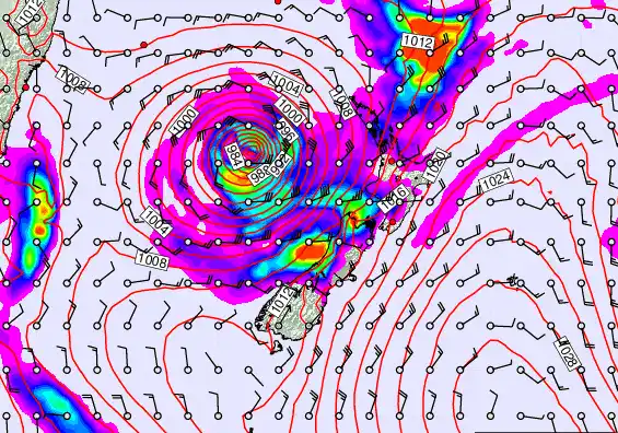 New Zealand forecast chart for Thursday, March 26th, 2026 at 12:00 PM