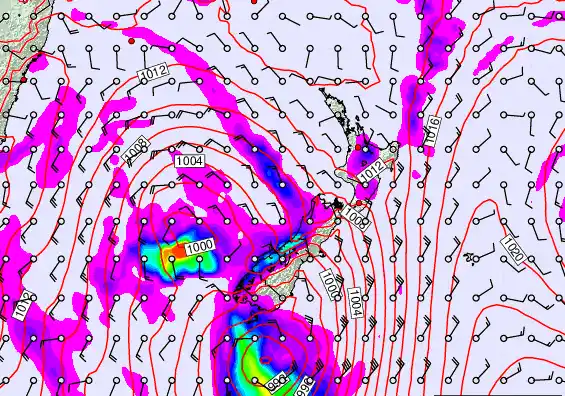 New Zealand forecast chart for Saturday, March 28th, 2026 at 6:00 AM