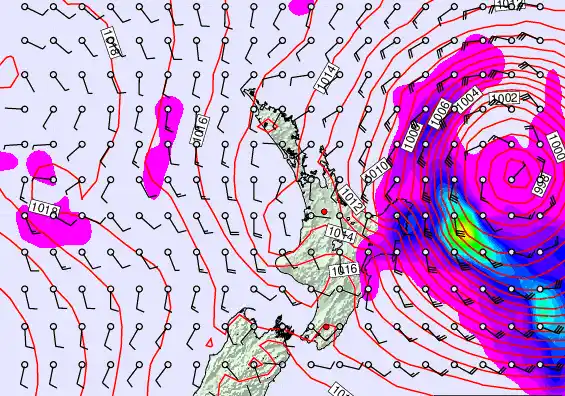 North Island forecast chart for Thursday, March 19th, 2026 at 12:00 PM