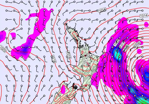 North Island forecast chart for Friday, March 20th, 2026 at 12:00 AM