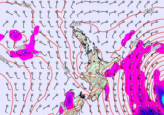 North Island forecast chart for Friday, March 20th, 2026 at 6:00 AM