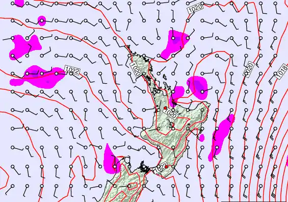 North Island forecast chart for Saturday, March 21st, 2026 at 12:00 AM