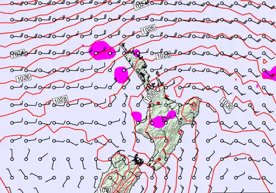 North Island forecast chart for Monday, March 23rd, 2026 at 12:00 PM