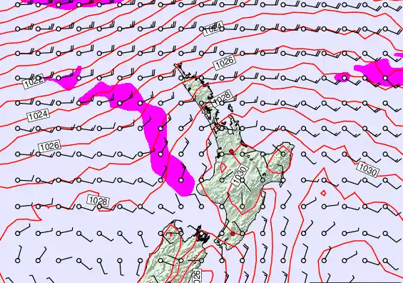 North Island forecast chart for Monday, March 23rd, 2026 at 6:00 PM