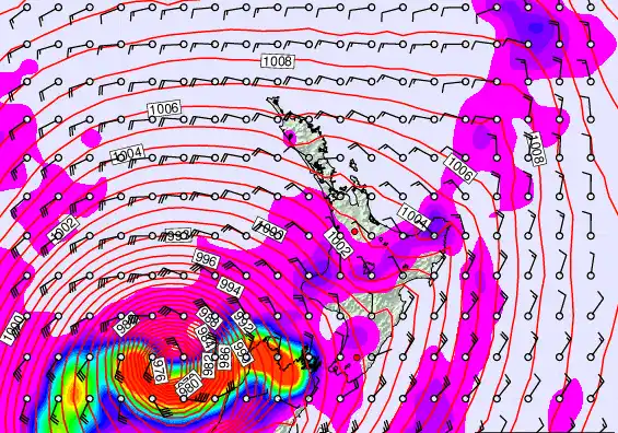 North Island forecast chart for Friday, March 27th, 2026 at 6:00 AM