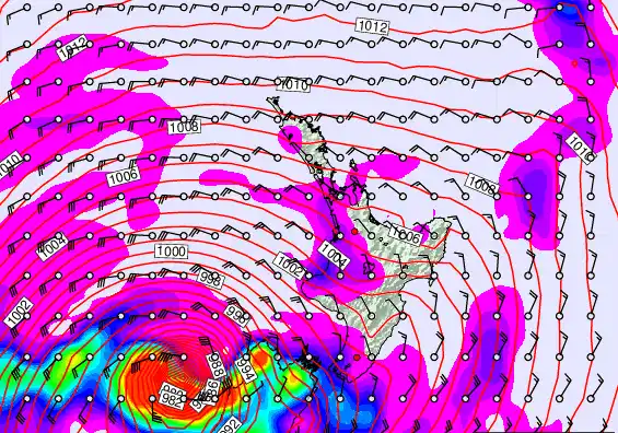 North Island forecast chart for Friday, March 27th, 2026 at 12:00 PM