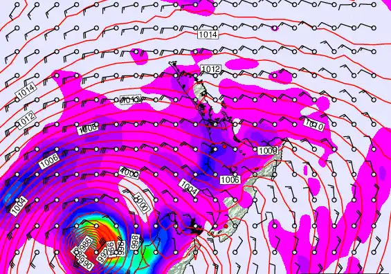 North Island forecast chart for Saturday, March 28th, 2026 at 12:00 AM